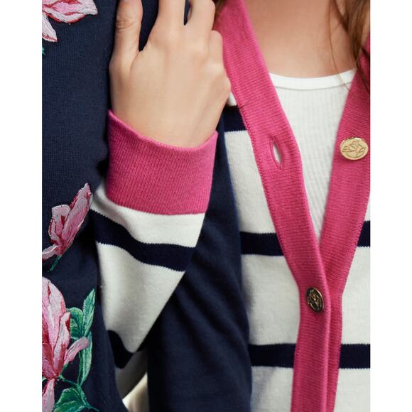 DRAPER JAMES Cassadee Cardigan Magnolia White Stripe Pink Sz XXL NWT {3U3} - Picture 4 of 5